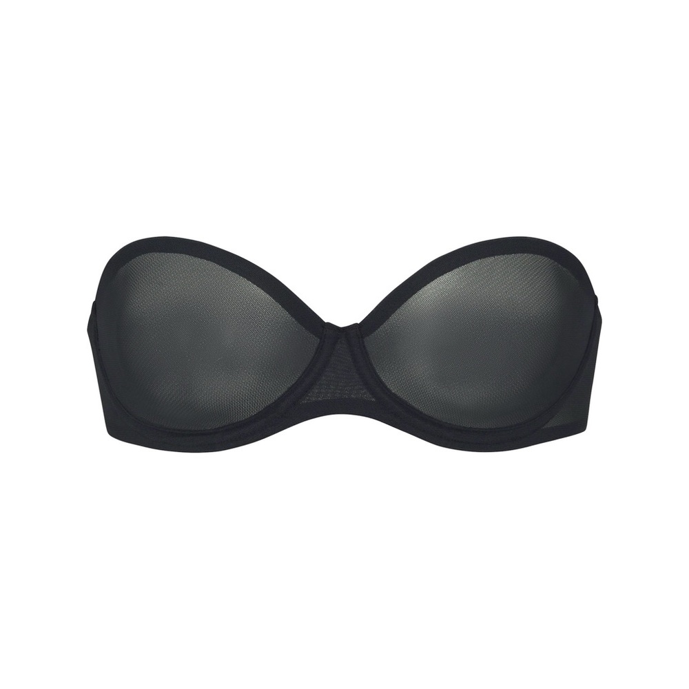 NWT Skims black strapless bra ultra fine mesh